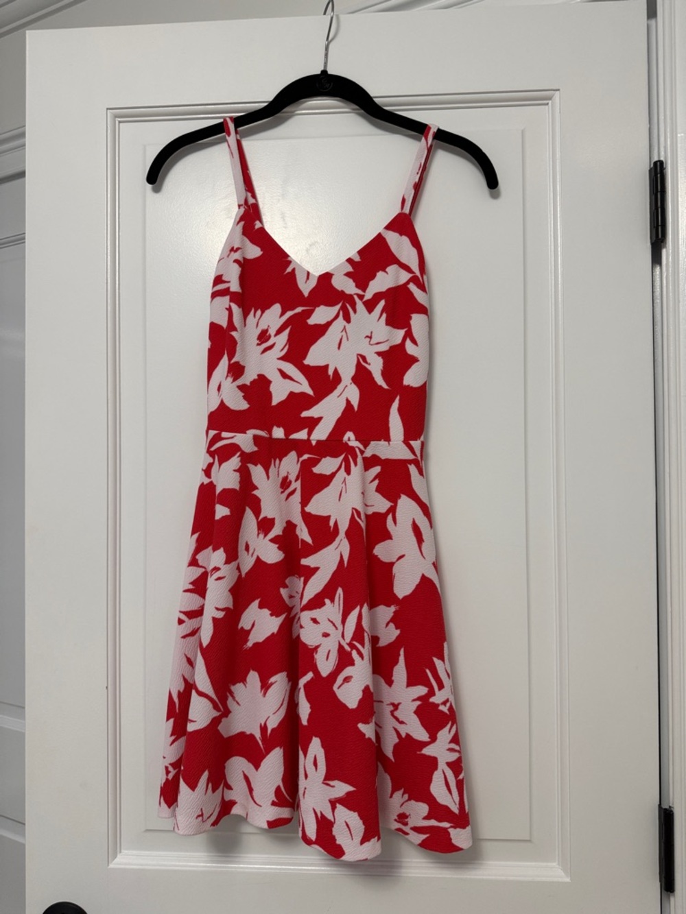 Aqua Coral & White Floral A-Line Spaghetti Strap Dress